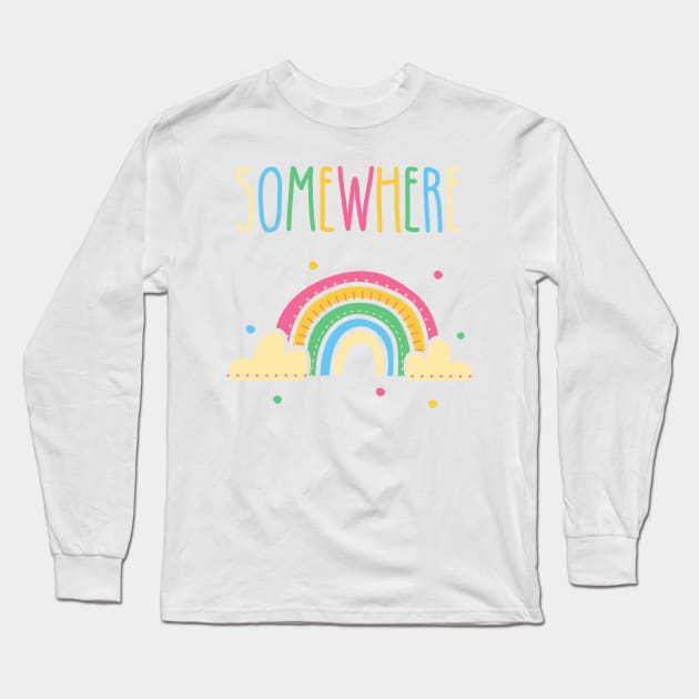 Somewhere Over the Rainbow Long Sleeve T-Shirt by nathalieaynie